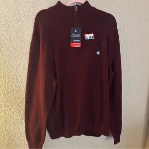 Chaps NWT Men's The Original Crewneck Sweater Size XL Wine Cotton Soft Warm